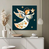 Painting by Numbers Christmas Motif Angel with Poinsettia